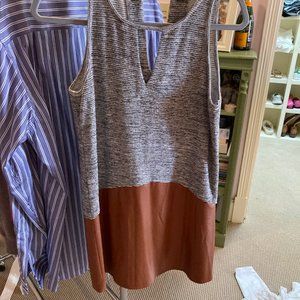 Cotton and leather mini dress - perfect for gamedays!